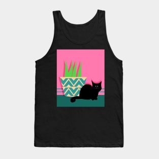 Cute cat and potted plant Tank Top